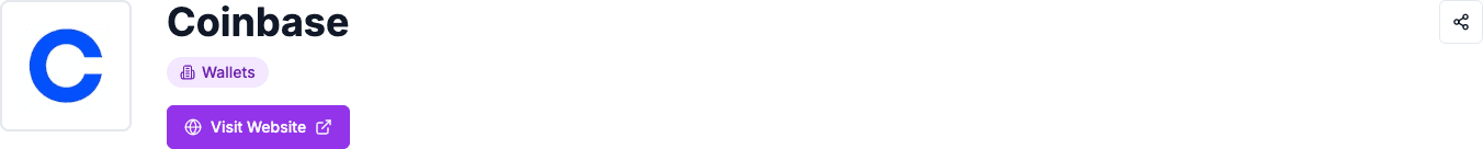 Standard listing header - Coinbase without premium badge